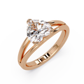 Heart Shape Diamond Split Shank Solitaire Engagement Ring