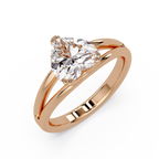 Heart Shape Diamond Split Shank Solitaire Engagement Ring
