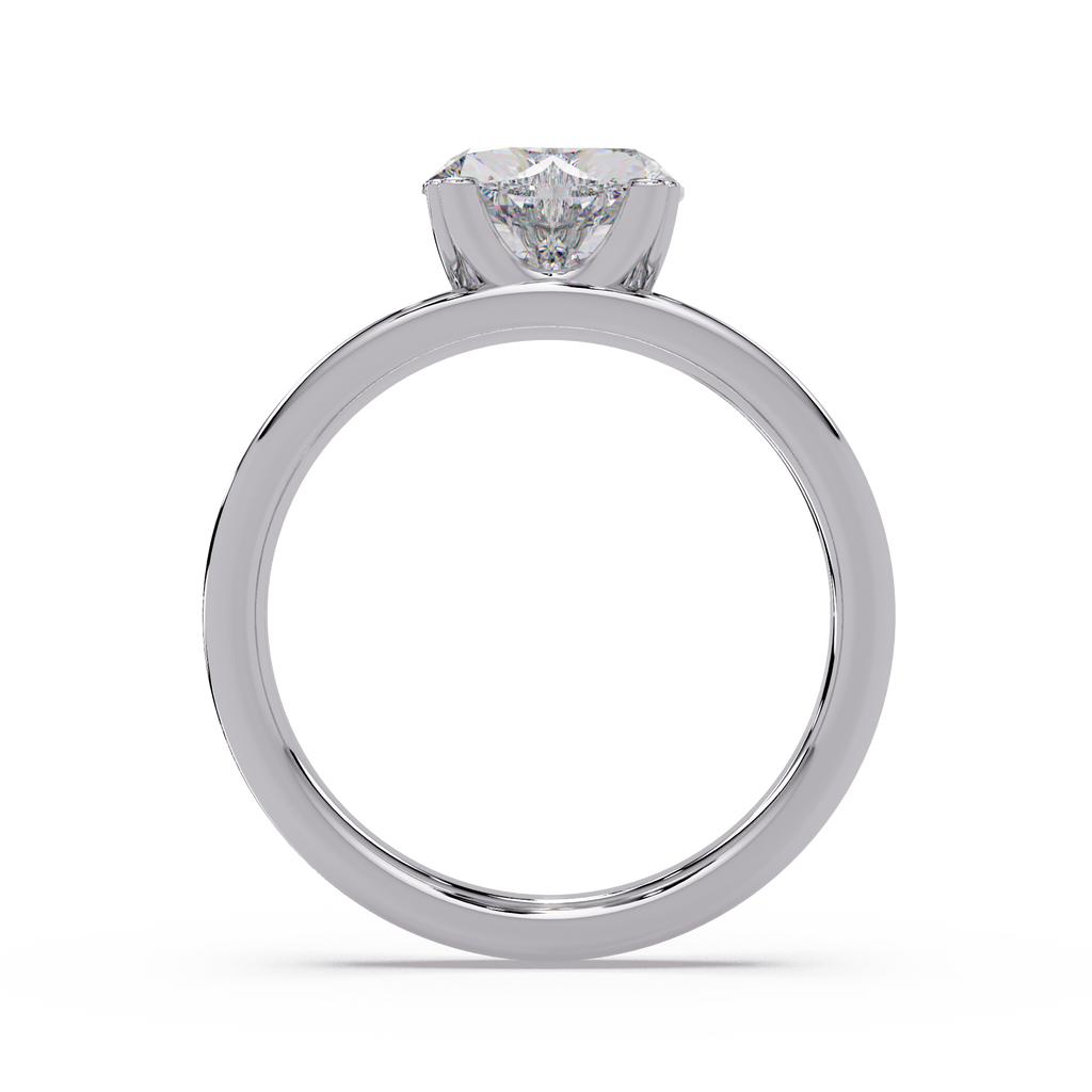 Heart Shape Diamond Split Shank Solitaire Engagement Ring