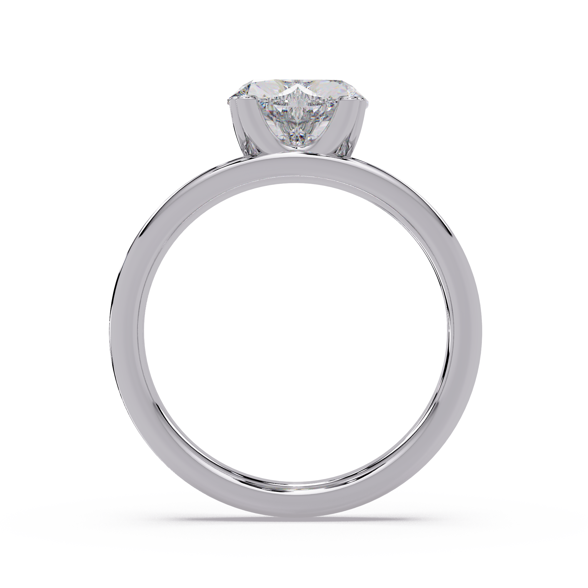 Heart Shape Diamond Split Shank Solitaire Engagement Ring