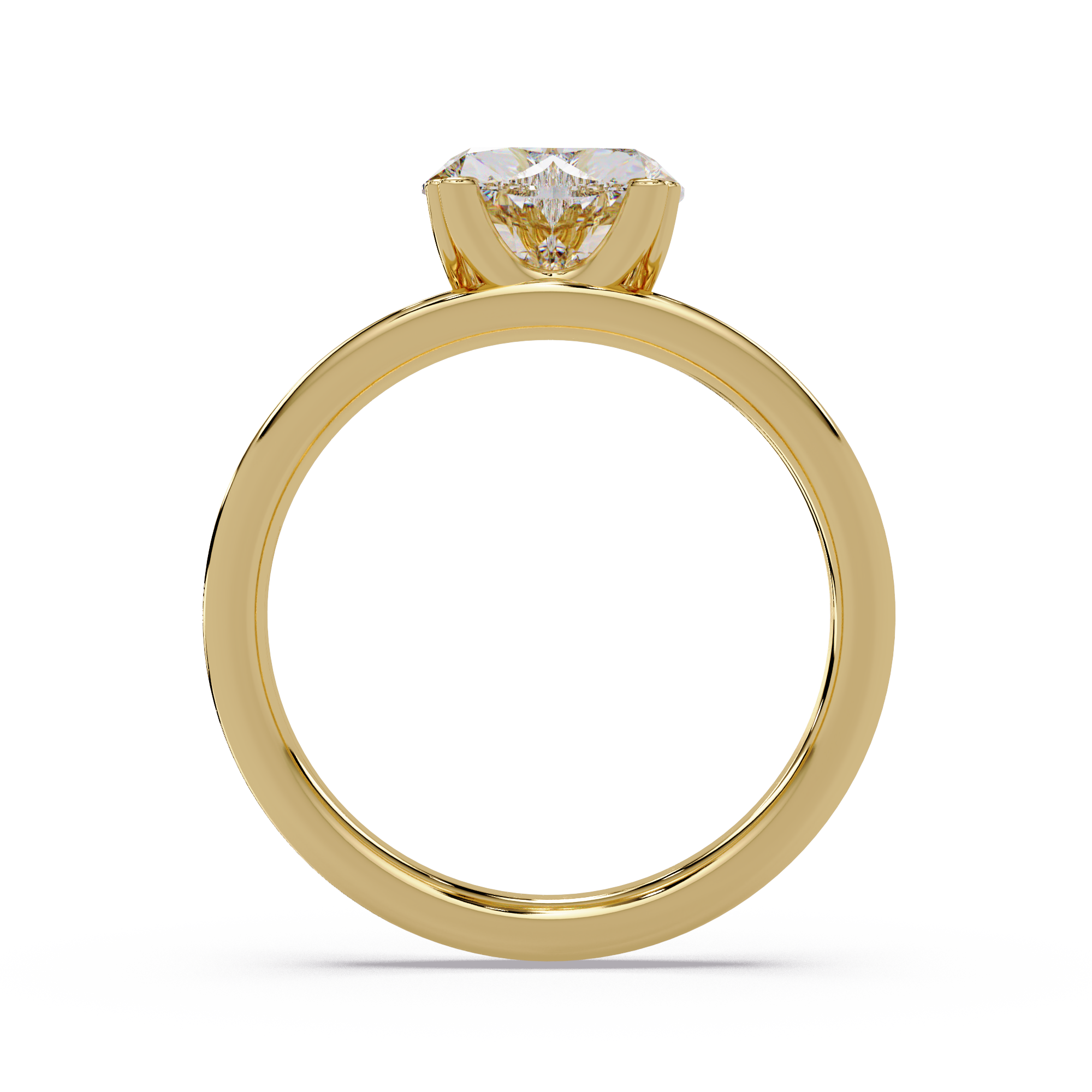 Heart Shape Diamond Split Shank Solitaire Engagement Ring