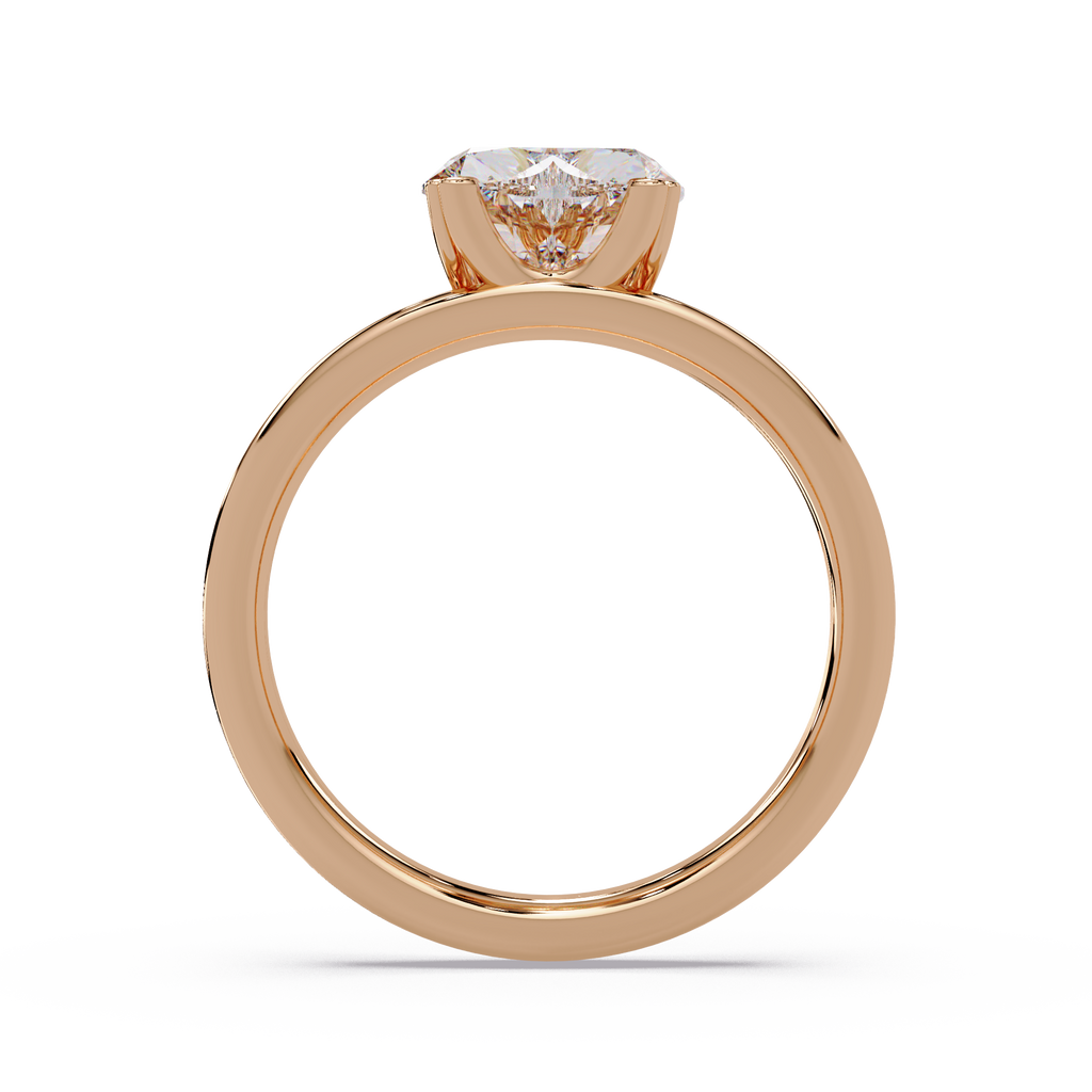 Heart Shape Diamond Split Shank Solitaire Engagement Ring