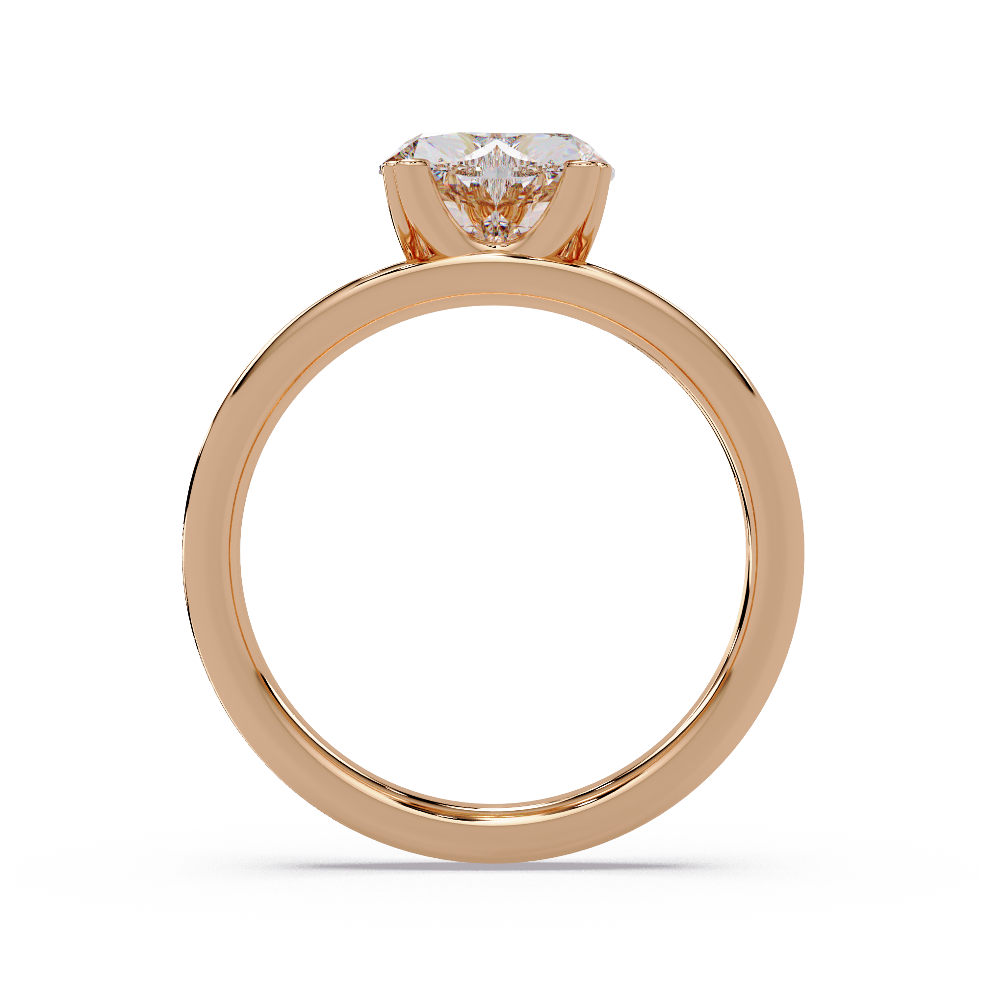Heart Shape Diamond Split Shank Solitaire Engagement Ring