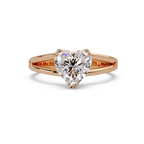 Heart Shape Diamond Split Shank Solitaire Engagement Ring