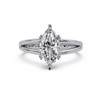 Marquise Cut Diamond Split Shank Solitaire Engagement Ring