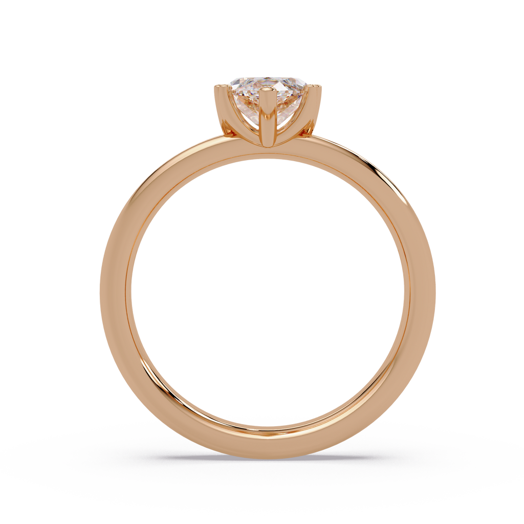 Marquise Cut Diamond Split Shank Solitaire Engagement Ring