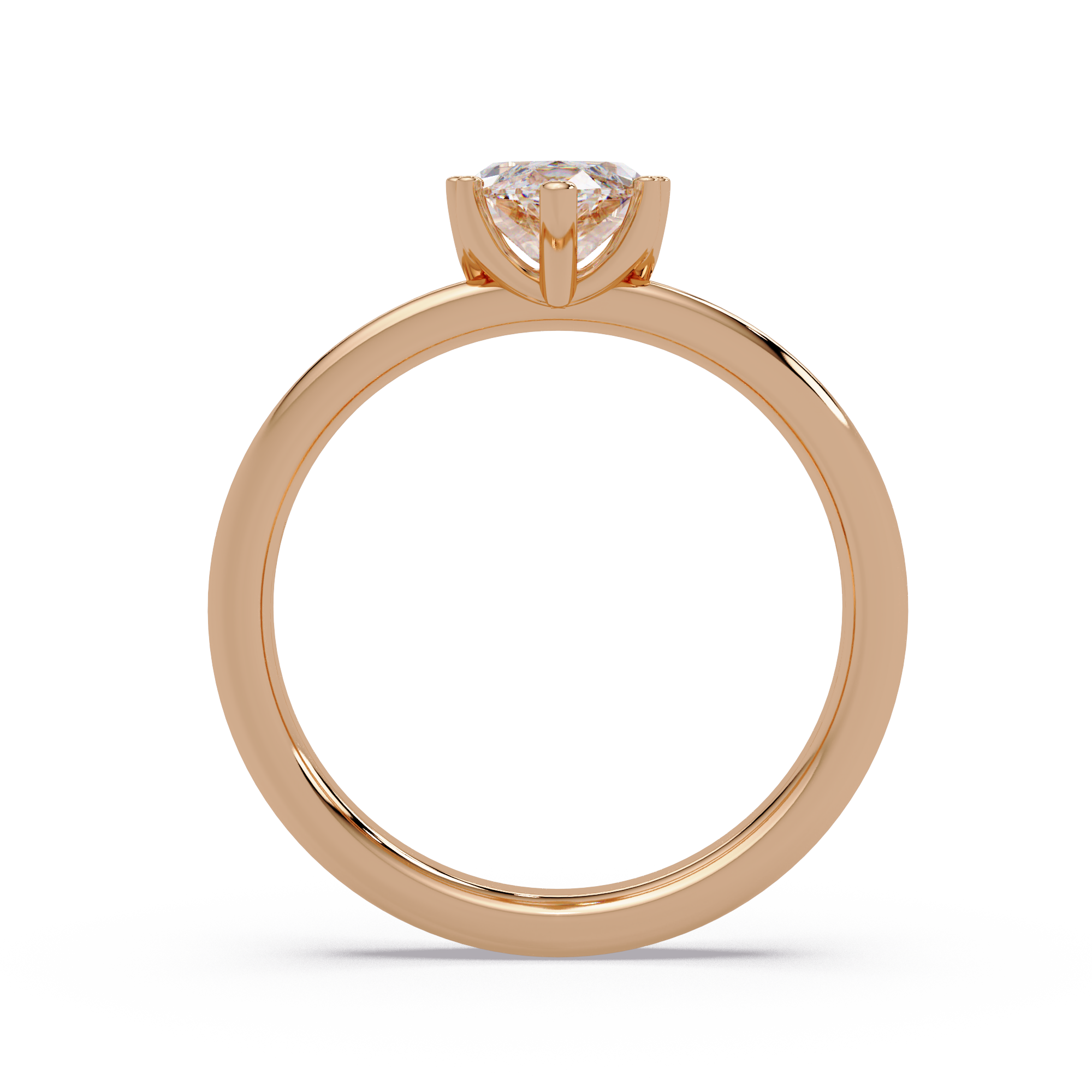 Marquise Cut Diamond Split Shank Solitaire Engagement Ring