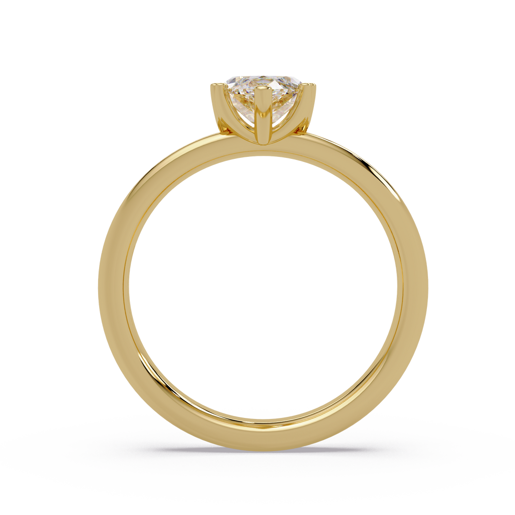 Marquise Cut Diamond Split Shank Solitaire Engagement Ring