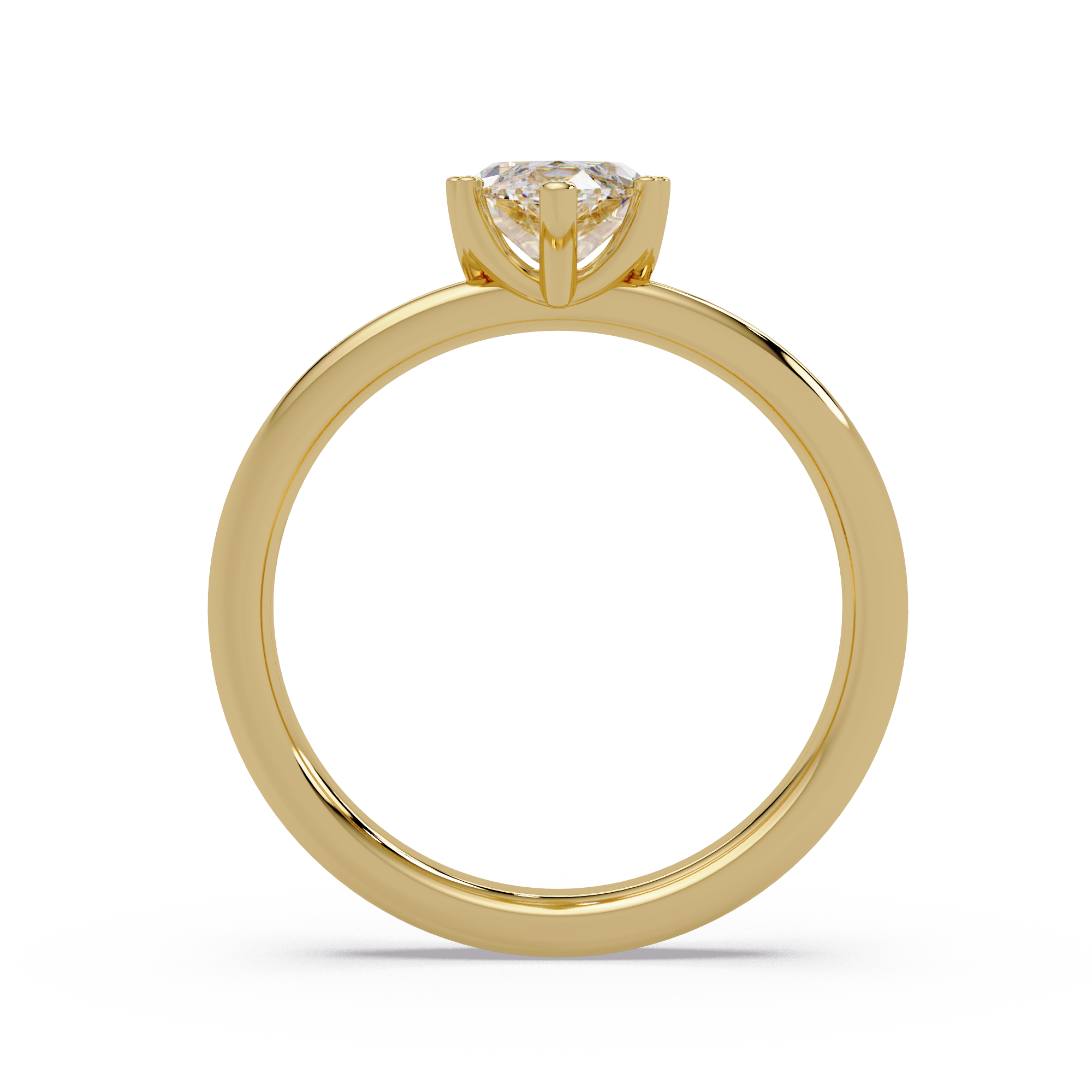 Marquise Cut Diamond Split Shank Solitaire Engagement Ring