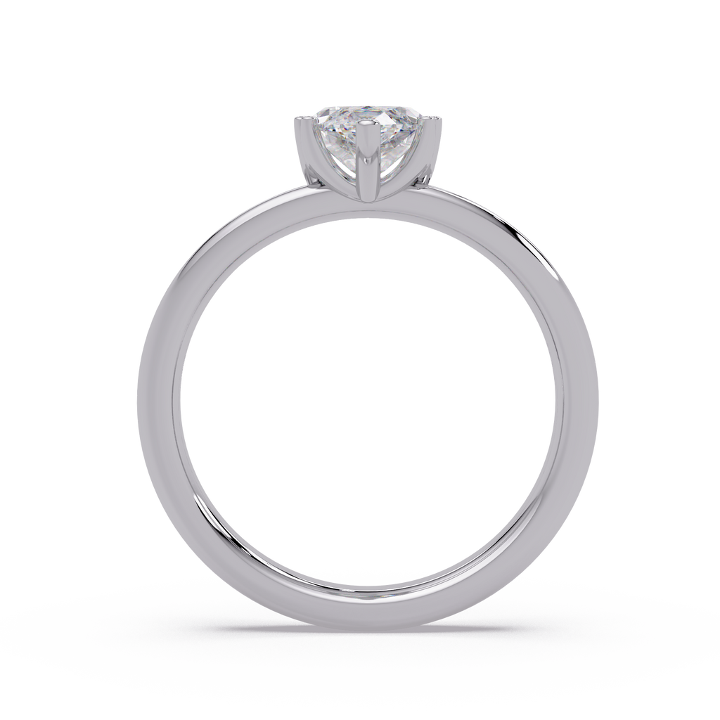 Marquise Cut Diamond Split Shank Solitaire Engagement Ring