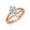 Marquise Cut Diamond Split Shank Solitaire Engagement Ring