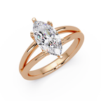 Marquise Cut Diamond Split Shank Solitaire Engagement Ring