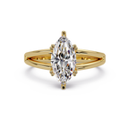 Marquise Cut Diamond Split Shank Solitaire Engagement Ring
