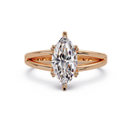 Marquise Cut Diamond Split Shank Solitaire Engagement Ring