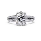 Oval Cut Diamond Split Shank Solitaire Engagement Ring