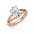 Oval Cut Diamond Split Shank Solitaire Engagement Ring