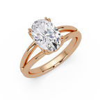 Oval Cut Diamond Split Shank Solitaire Engagement Ring