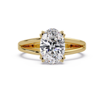 Oval Cut Diamond Split Shank Solitaire Engagement Ring