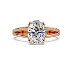 Oval Cut Diamond Split Shank Solitaire Engagement Ring