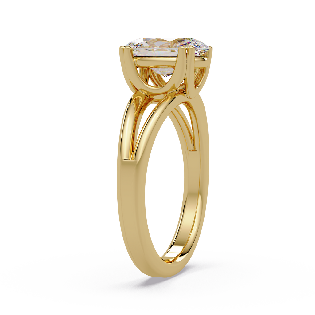 Oval Cut Diamond Split Shank Solitaire Engagement Ring