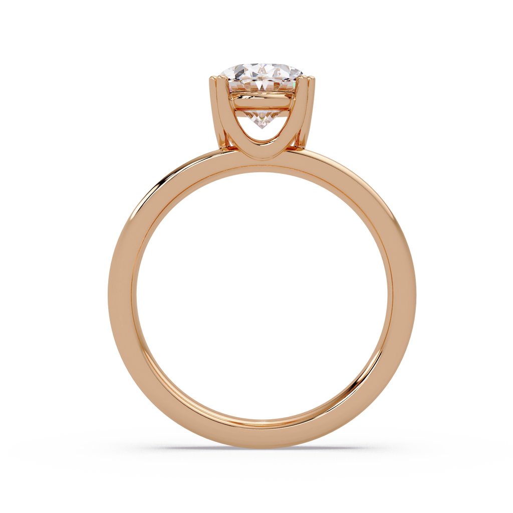 Oval Cut Diamond Split Shank Solitaire Engagement Ring