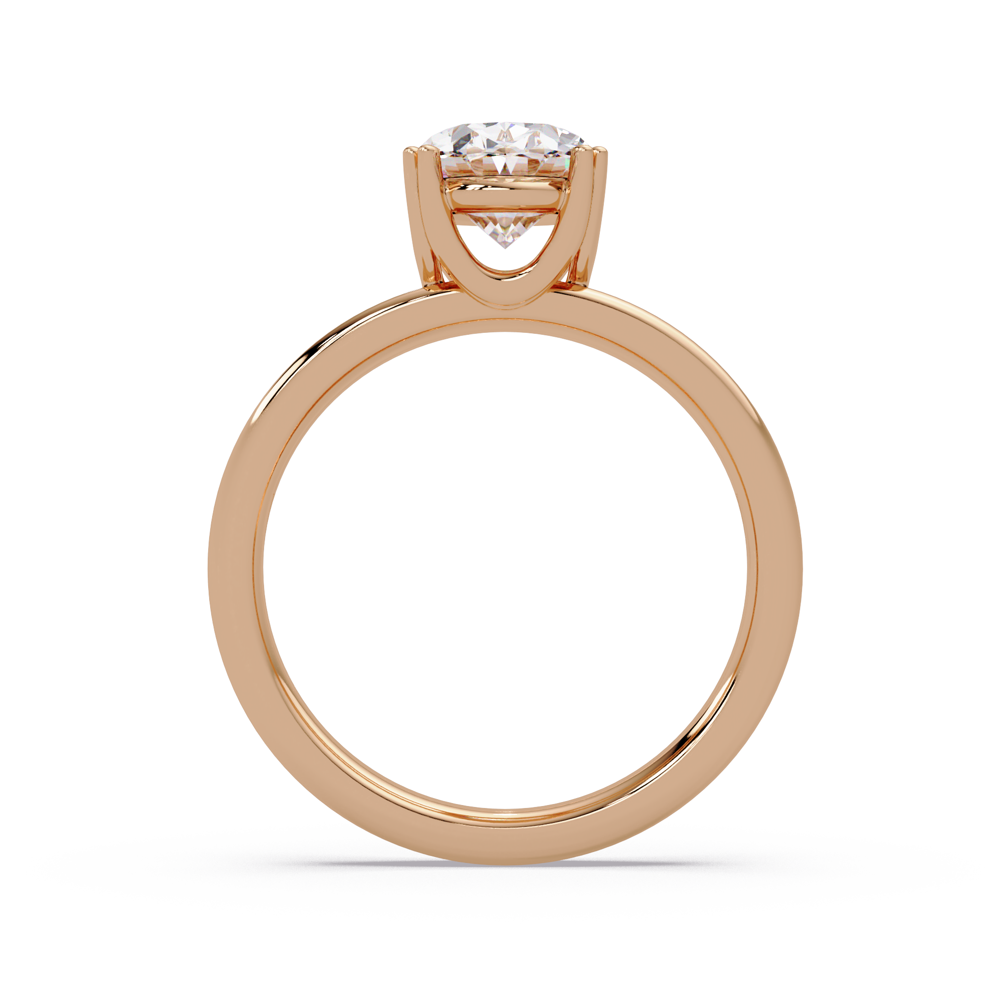 Oval Cut Diamond Split Shank Solitaire Engagement Ring