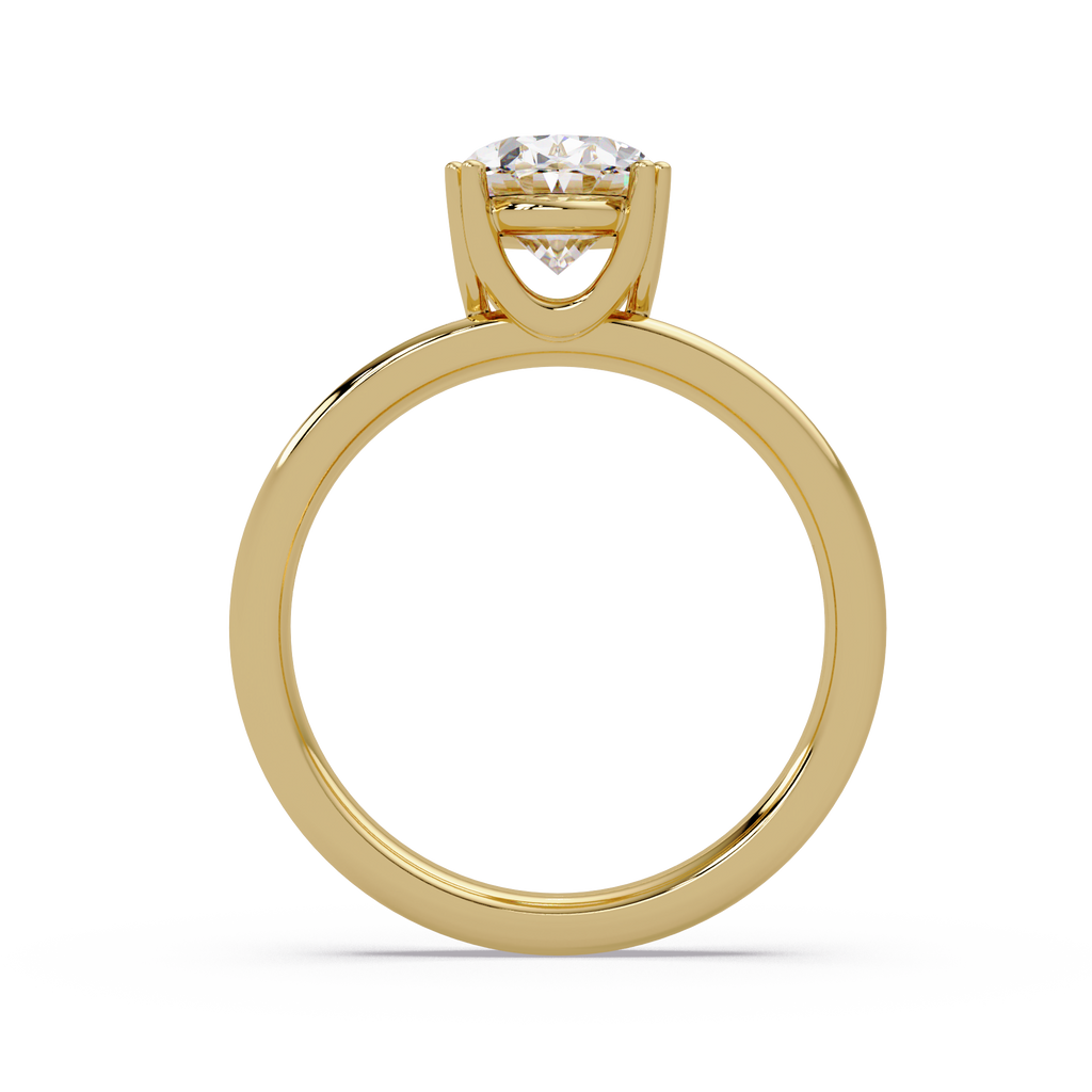 Oval Cut Diamond Split Shank Solitaire Engagement Ring