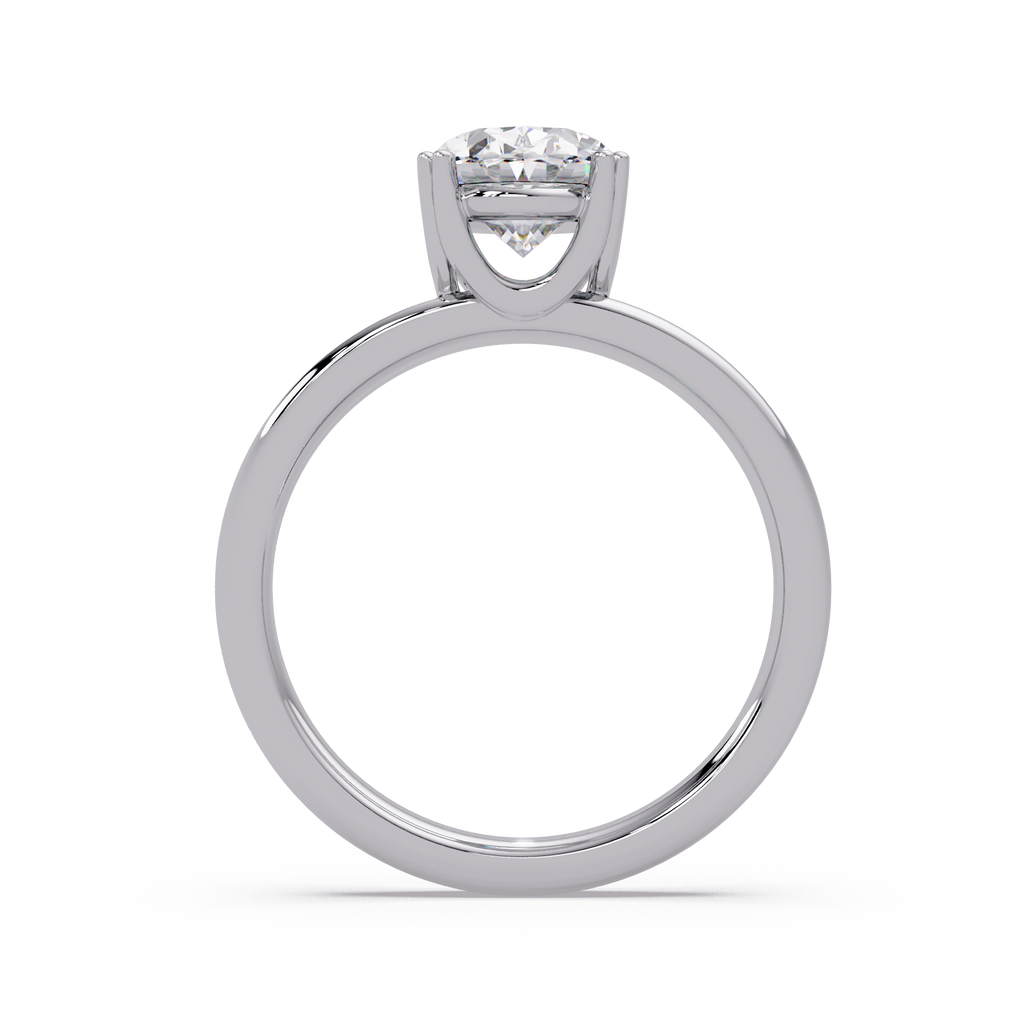 Oval Cut Diamond Split Shank Solitaire Engagement Ring