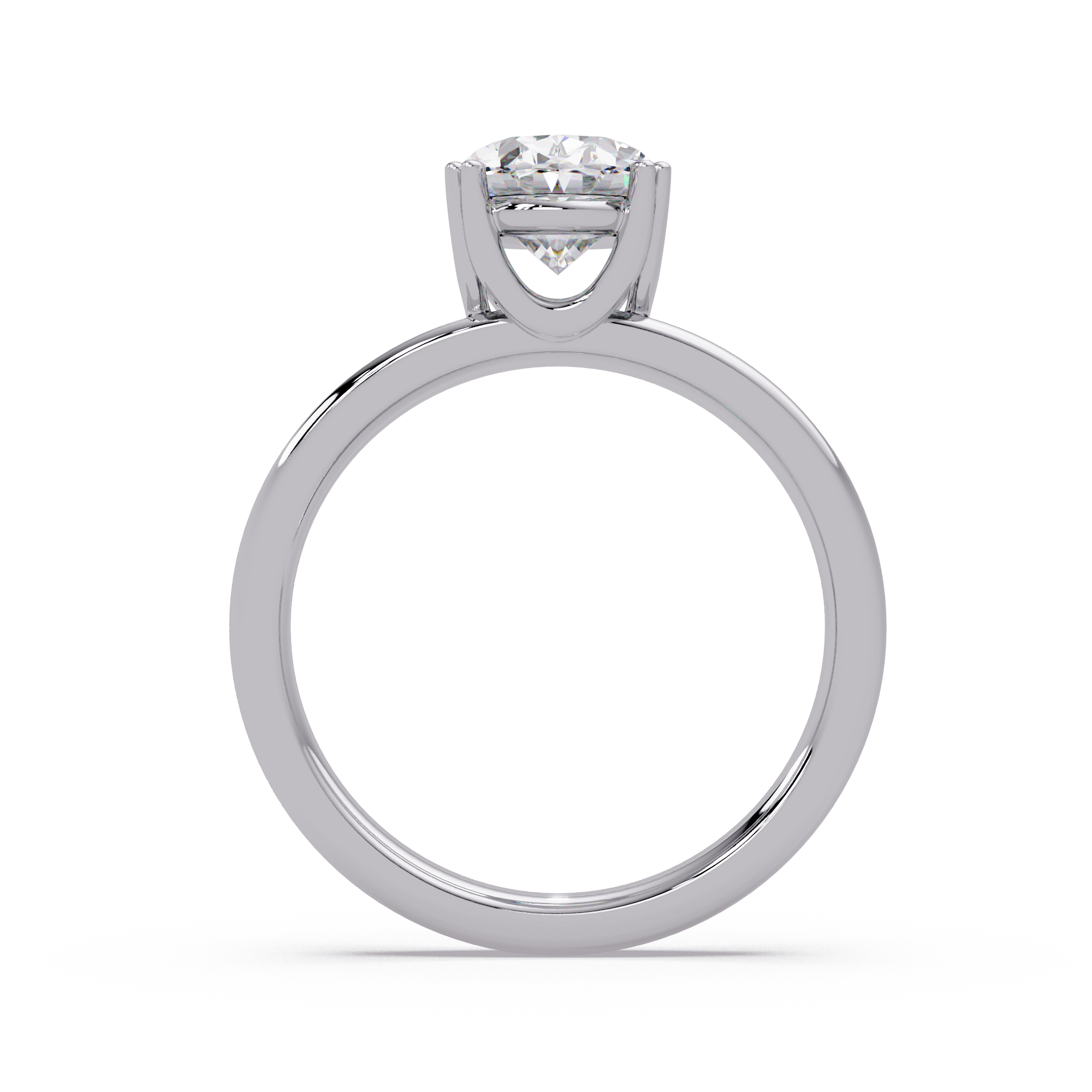 Oval Cut Diamond Split Shank Solitaire Engagement Ring