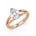 Pear Cut Diamond Split Shank Solitaire Engagement Ring