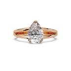Pear Cut Diamond Split Shank Solitaire Engagement Ring