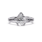 Pear Cut Diamond Split Shank Solitaire Engagement Ring