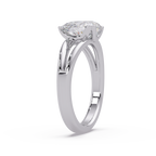 Pear Cut Diamond Split Shank Solitaire Engagement Ring