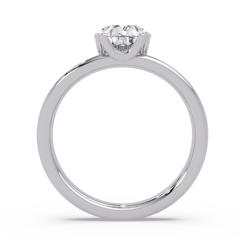 Pear Cut Diamond Split Shank Solitaire Engagement Ring