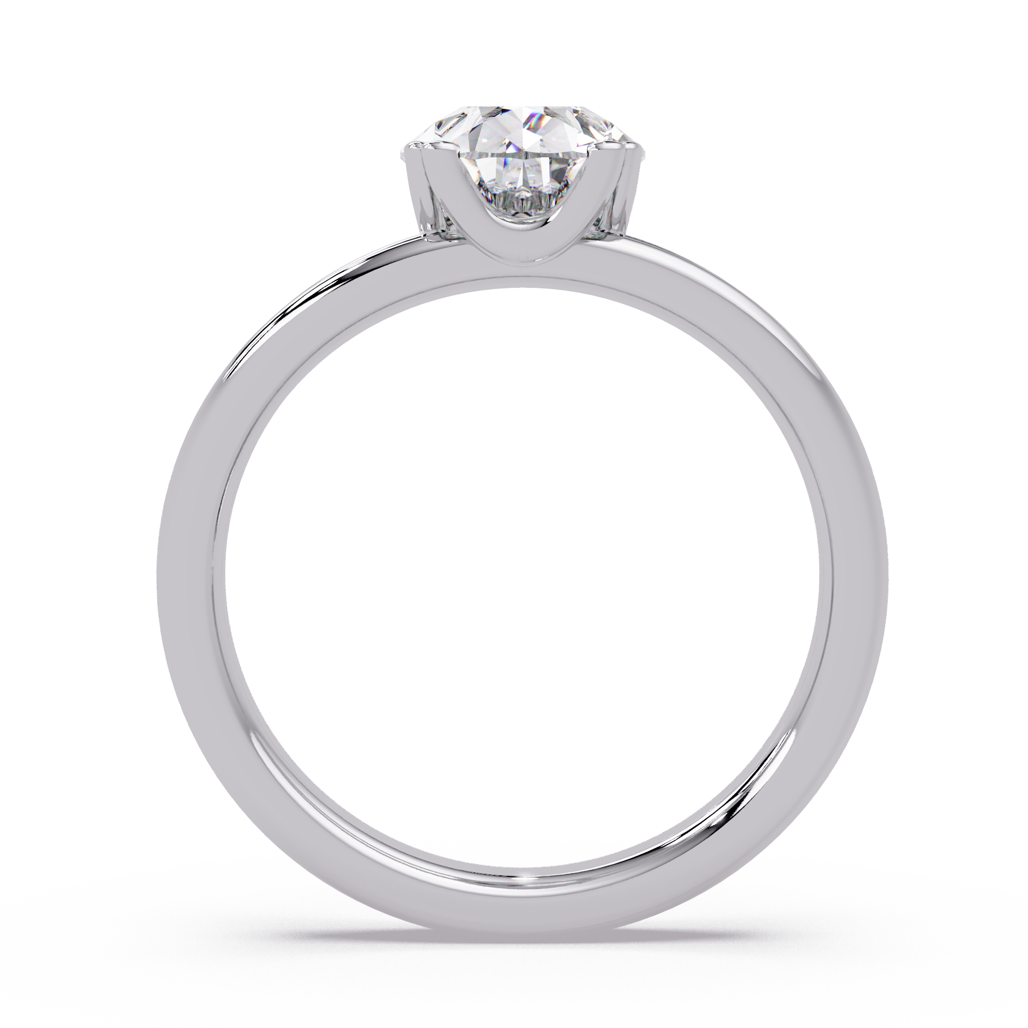 Pear Cut Diamond Split Shank Solitaire Engagement Ring
