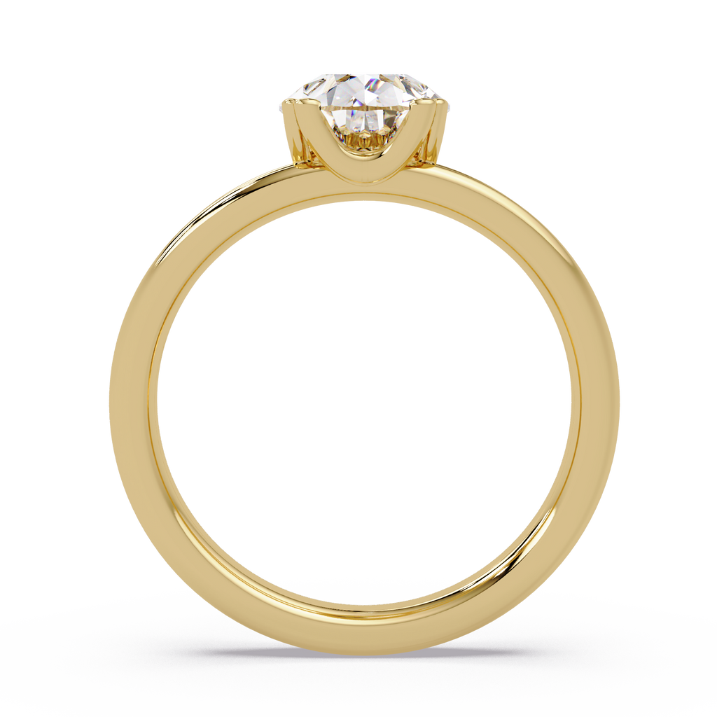Pear Cut Diamond Split Shank Solitaire Engagement Ring