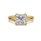 Princess Cut Diamond Split Shank Solitaire Engagement Ring