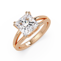 Princess Cut Diamond Split Shank Solitaire Engagement Ring