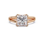 Princess Cut Diamond Split Shank Solitaire Engagement Ring