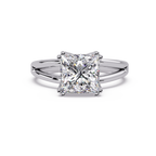Princess Cut Diamond Split Shank Solitaire Engagement Ring