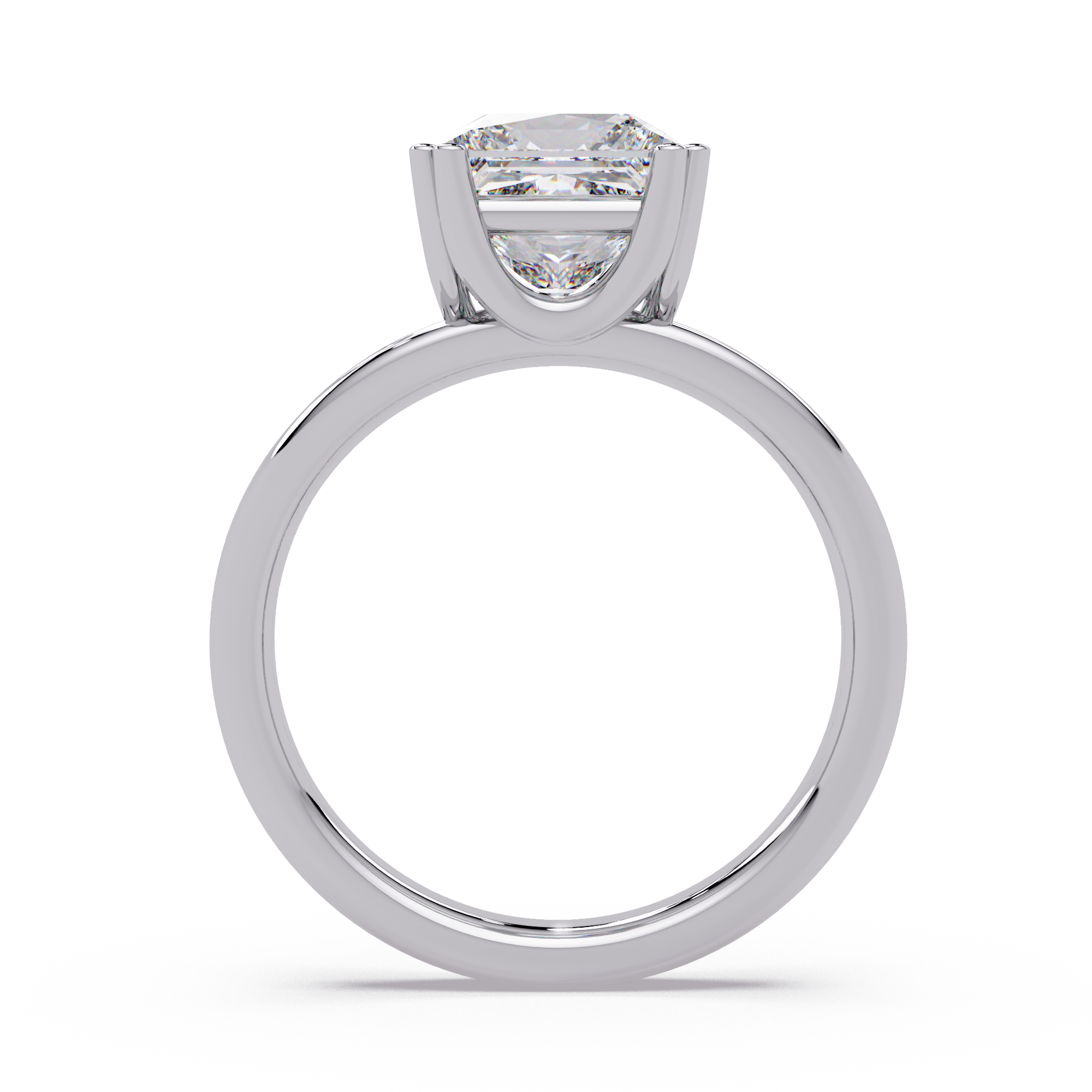 Princess Cut Diamond Split Shank Solitaire Engagement Ring