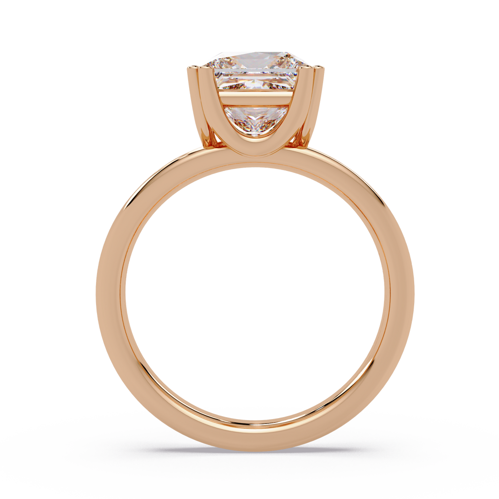 Princess Cut Diamond Split Shank Solitaire Engagement Ring