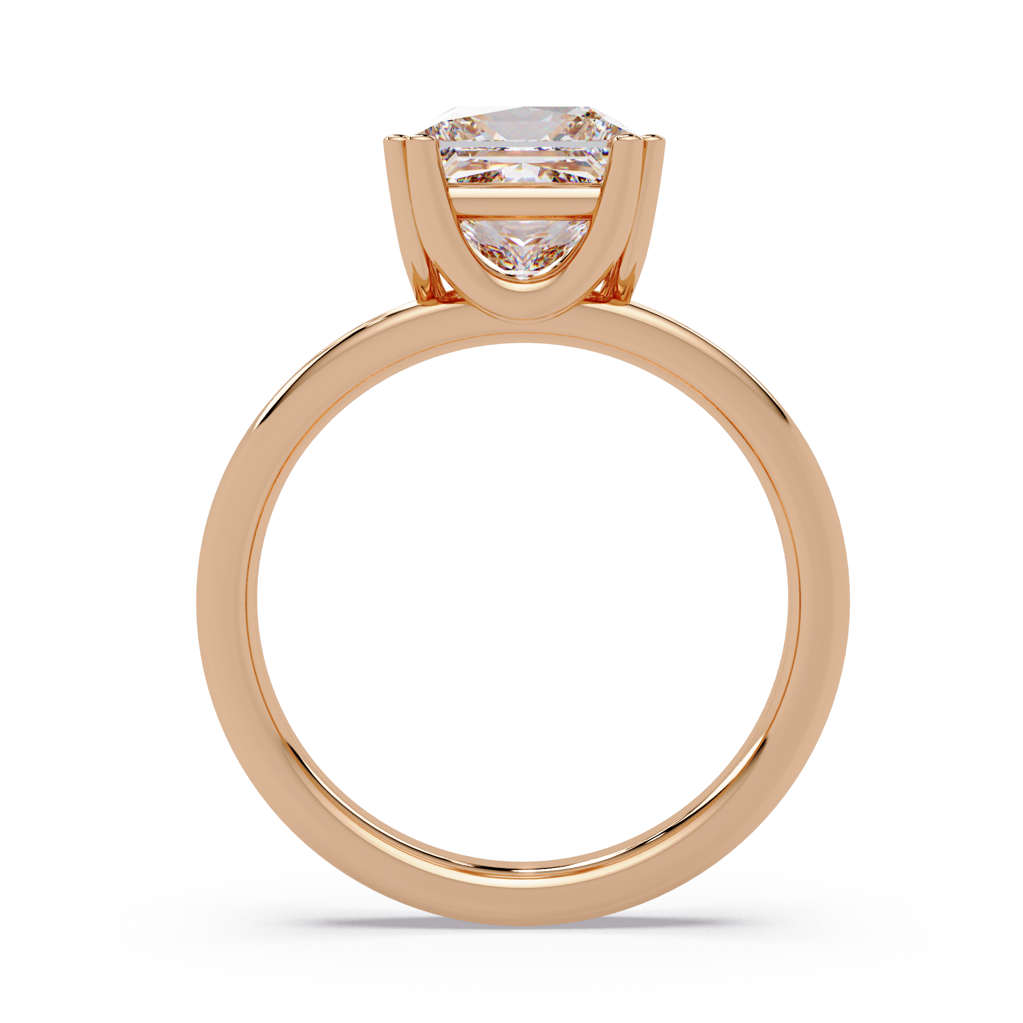 Princess Cut Diamond Split Shank Solitaire Engagement Ring