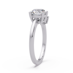 Round Cut Diamond Cluster Side Stones Engagement Ring