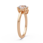 Round Cut Diamond Cluster Side Stones Engagement Ring