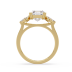 Emerald Cut Diamond Marquise Floral Cluster Engagement Ring