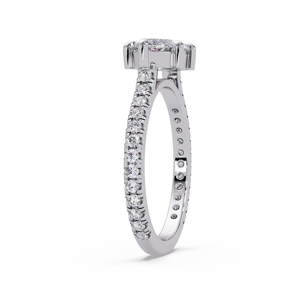 East-West Marquise Cut Diamond Engagement Ring