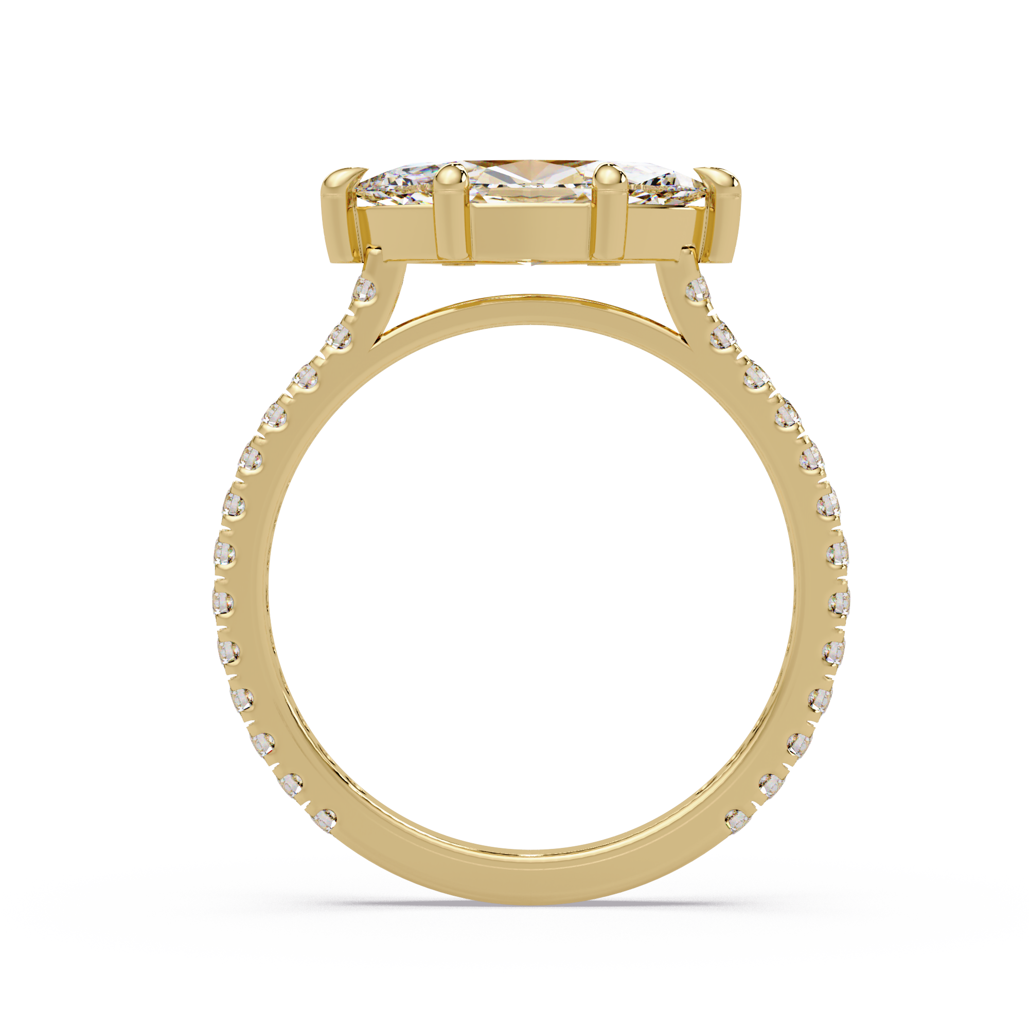 East-West Marquise Cut Diamond Engagement Ring