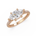 East-West Marquise Cut Diamond Engagement Ring