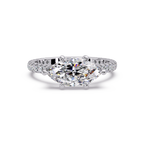 East-West Marquise Cut Diamond Engagement Ring